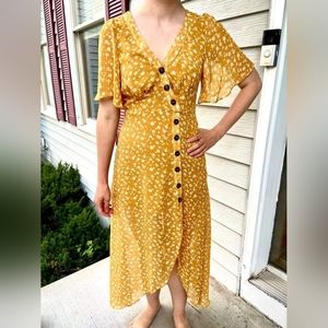 Yellow Floral Spring Dress